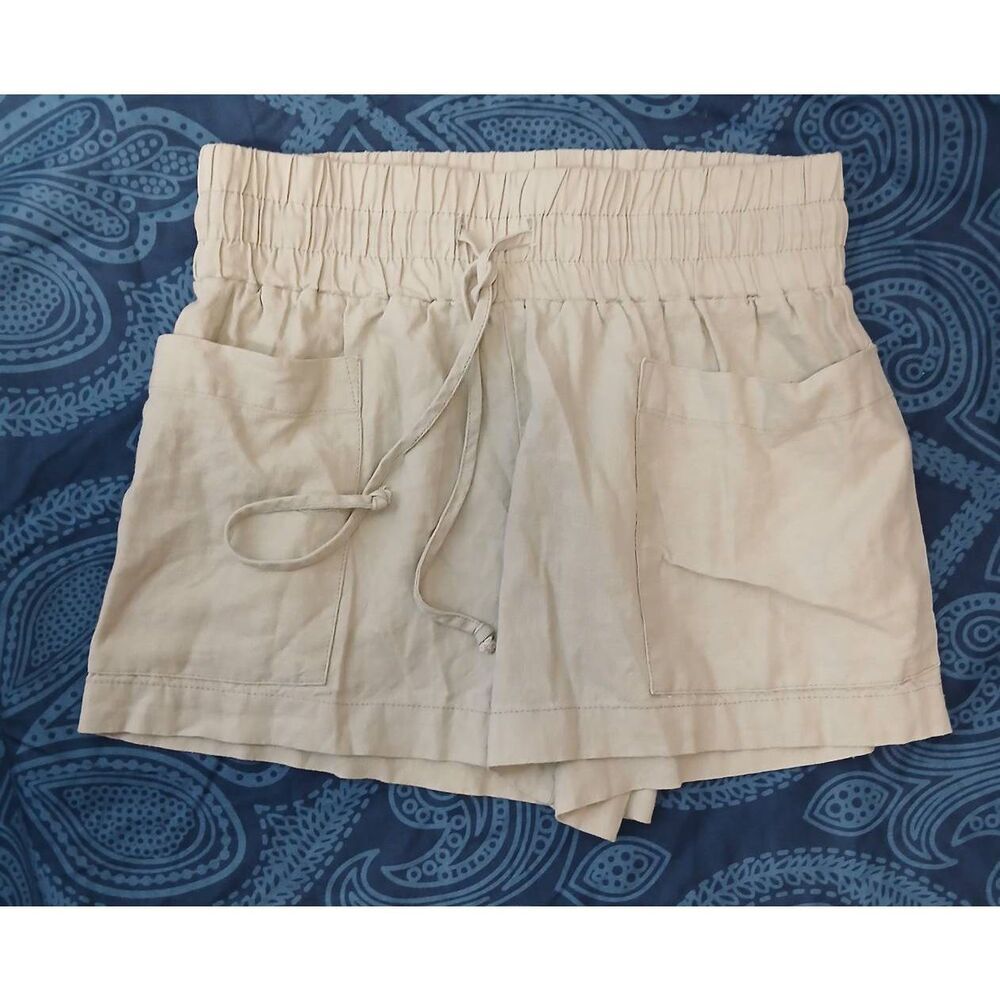 Indigo rein womens small linen rayon shorts pale mint spruce green